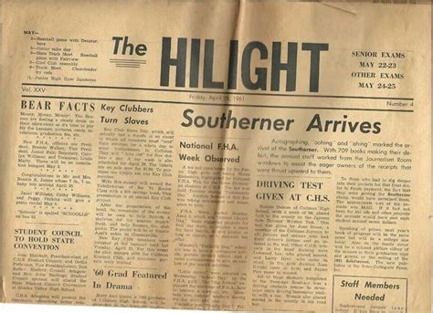 Cullman, AL High School Newspaper (1961)