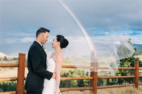 Wedding Portrait with Rainbow