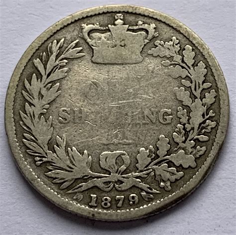 1879 Queen Victoria Silver Shilling M J Hughes Coins