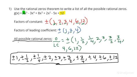 How To Find All Possible Rational Zeros Using The Rational Zeros