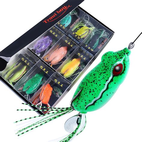 Sougayilang Artificial Soft Fishing Lures Bass Bait Rubber Frog Spinner