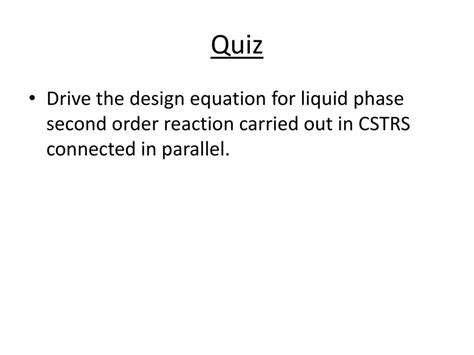 Cstr In Series And In Parallel Ppt Download