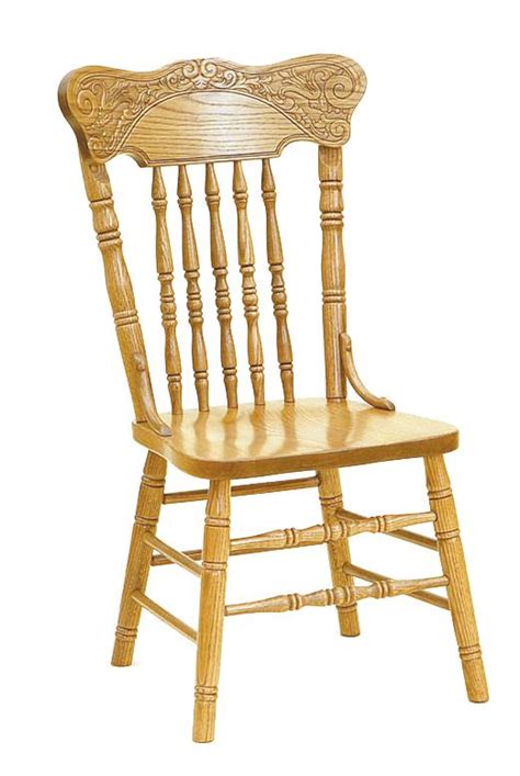 Amish Pressed Back Oak Dining Chair