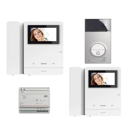 KIT VIDEOCITOFONO BIFAMILIARE BTICINO 2 MONITOR COLORI L3000 CORNETTA