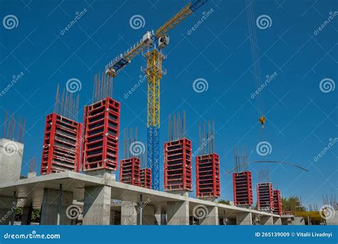 Vertical Formwork Panels On The Construction Stock Image Image Of