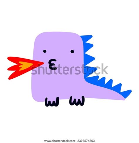 Fire Breathing Dragon Cute Little Vector Stock Vector (Royalty Free ...