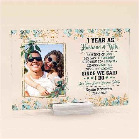 One Year Down Forever To Go Personalized Acrylic Photo Plaque 1st