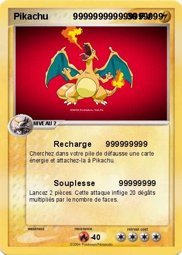 Pokémon Pikachu 999999999999999999 1 1 Recharge 999999999 Ma Carte