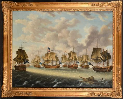 Dutch 18th century - Huge 18th Century Marine Oil Painting Famous Naval ...