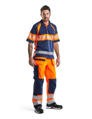 Pantalon Artisan Haute Visibilit Orange Fluo Marine