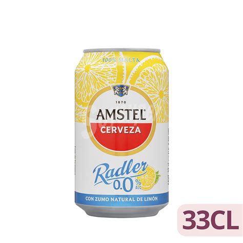 Amstel Cerveza Amstel Radler 0 0 sin alcohol con limón Lata 33 cl