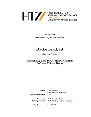 Fillable Online Bachelorarbeit HTW Dresden Fax Email Print PdfFiller