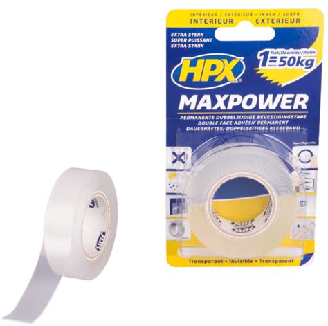 HPX MAX POWER Transparentná páska Efarby