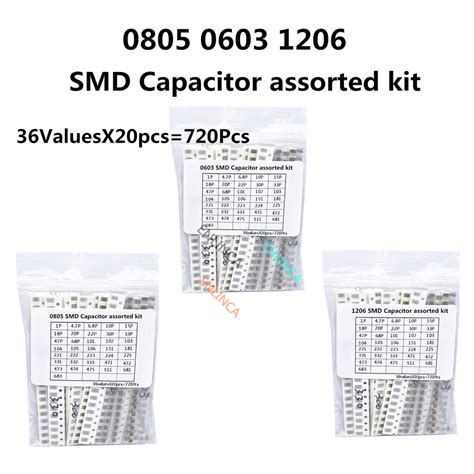 36values 1pf 10uf Electronic Capacitor Set 1206 Smd Ceramic Capacitors