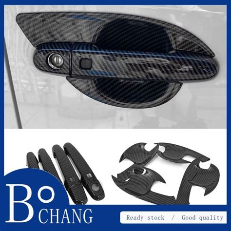 Bochang For TOYOTA VIOS 2014 2017 Carbon Fiber Pattern Car Door Handle