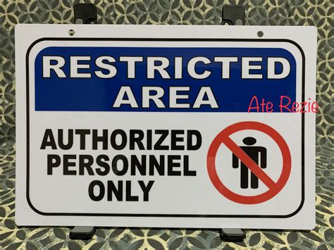 RESTRICTED AREA AUTHORIZED PERSONNEL ONLY PVC WALL SIGNAGE 7 8x11