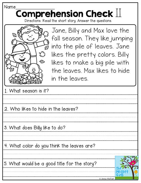 Second Grade 2nd Grade Reading Comprehension Worksheets Multiple Choice Free Printable