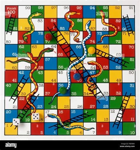 Snakes and ladders board game Stock Photo - Alamy