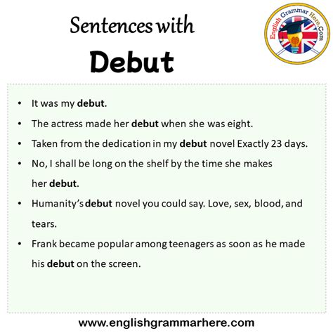 sentences  debut debut   sentence  english sentences
