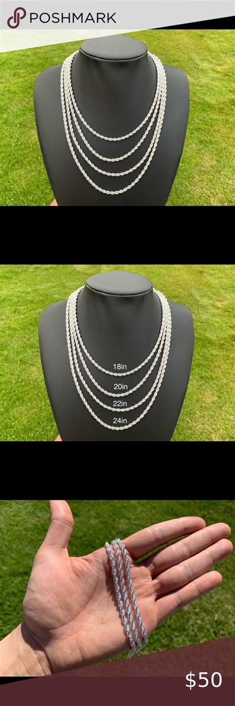 925 Sterling Silver Rope Chain 4mm Stamped 925 Made In Italy Plus