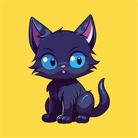 Desenho felino bonitinho kawaii anime Gatinho preto mágico bruxa do