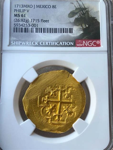 Mexico Dated Fleet Shipwreck Escudos Ngc Pirate Gold