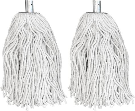 Pack Of 2 Industrial Mop Heads Replacement PY 16 Pure Yarn Cotton Mop