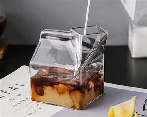 Square Glass Water Pitcher 250ml Best Glass Milk Jug