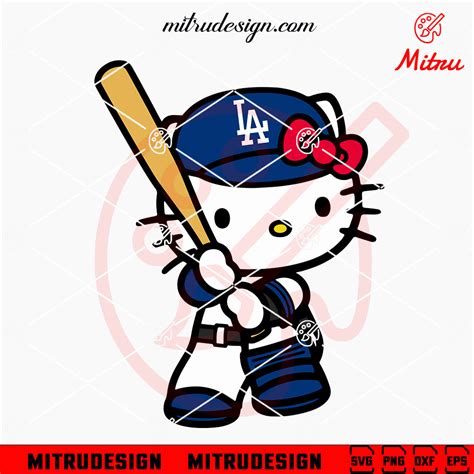 Hello Kitty Dodgers Baseball Svg Cute Los Angeles Dodgers Svg Png