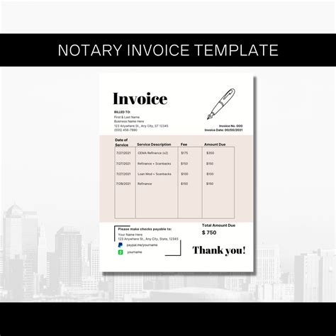 Notary Signing Agent Invoice Template