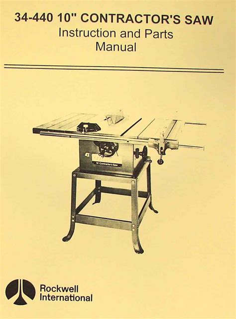 Rockwell 34 440 10 Contractors Saw Parts Manual Ozark Tool Manuals