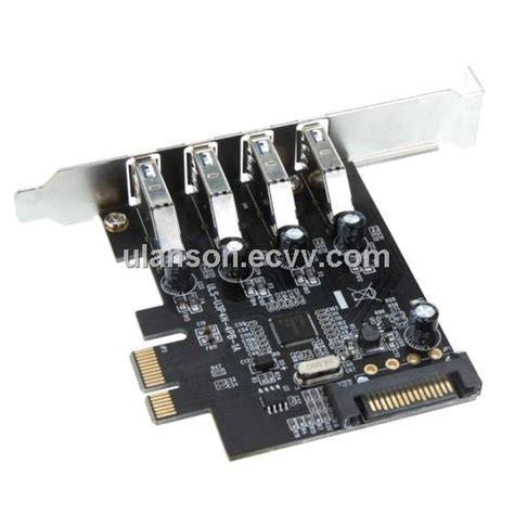 4 Port Pci Express Pcie Super Speed Usb 3 0 Controller Card Adapte With 15pin Sata Power