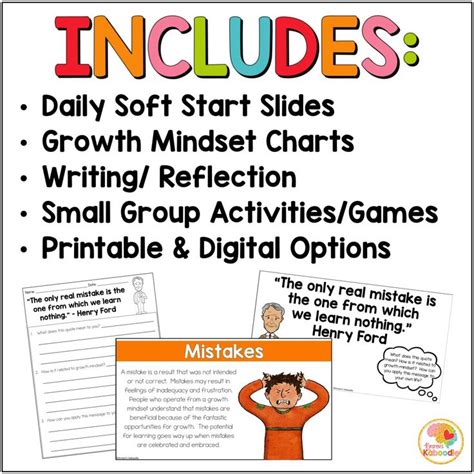 Growth Mindset Soft Start Activities Morning Meeting Slides