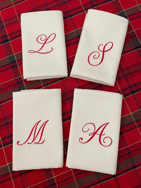 Personalised Embroidered Napkin, Wedding Gift , Monogram Embroidery ...