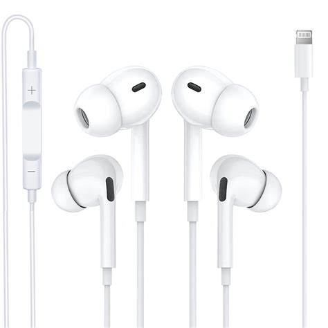 2 Pcs Iphone Earbuds With Lightning Connector Built In Microphone And Volume Control In Ear