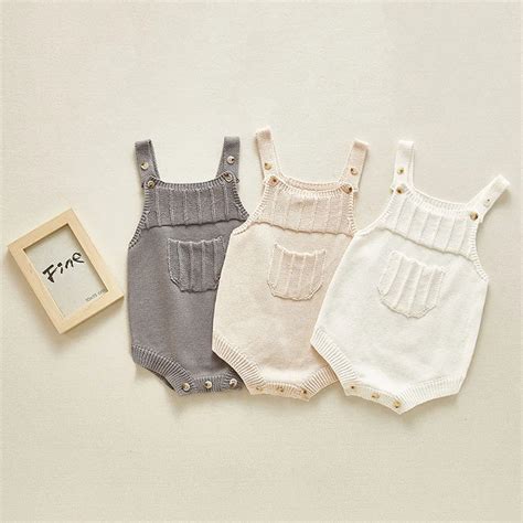 Baby M Dchen Junge Rmel Romper Overall 0 24M Baby Stricken Strampler