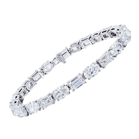 24 50 Carat Oval And Emerald Cut Diamond Bracelet For Sale At 1stDibs