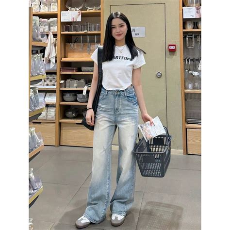 Quần Jeans Nữ Dài Lưng Cao Ống Rộng Thời Trang Shopee Việt Nam