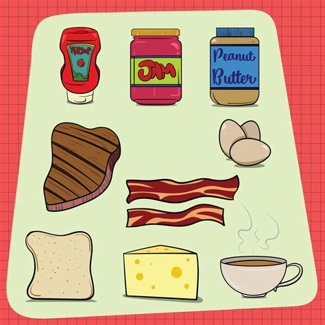 common food items found in every house 2966309 Vector Art at Vecteezy