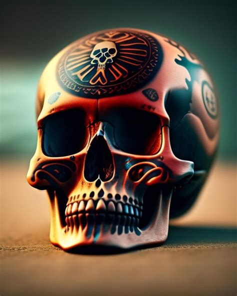 Una Calavera Con Un Emblema Mexicano Foto Premium