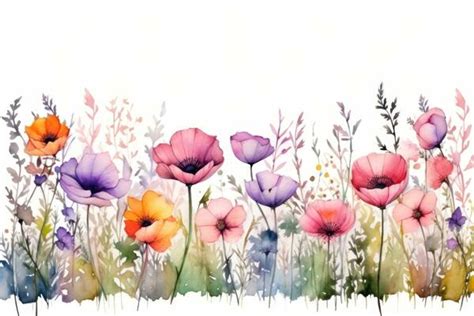 Watercolor Flower Garden Stock Photos Images And Backgrounds For Free