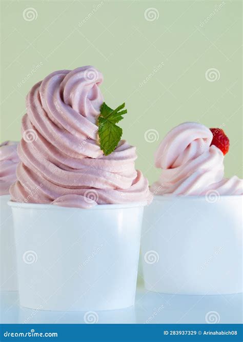 Frozen Soft Serve Yogurt Stock Image Image Of Readytoeat 283937329