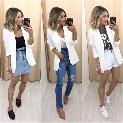 Pin De Martha Em Clothe Outfits Looks Blazer Branco Feminino Looks