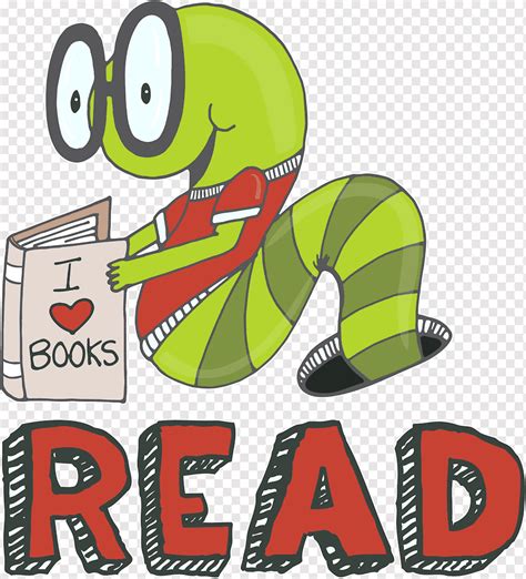 Reading Bookworm Clipart