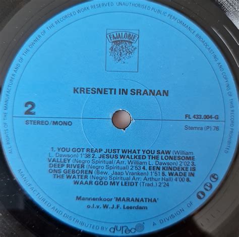 Mannenkoor Maranatha Kresneti In Sranan Lp Akerrecords Nl