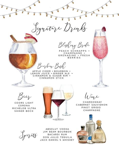 Design Your Own 650 Drink Images Garnishes Signature Etsy Wedding