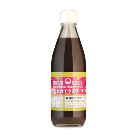 光食品 減塩ウスターソース 国内産有機野菜・果実使用 360ml 瓶 Hikari Gen360にっぽん津々浦々 通販 Yahoo