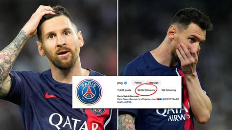 Lionel Messi's departure from PSG has caused huge drop in Instagram followers