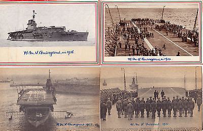 Royal Navy HMS Courageous HMS Furious x 4 postcards | #513779362