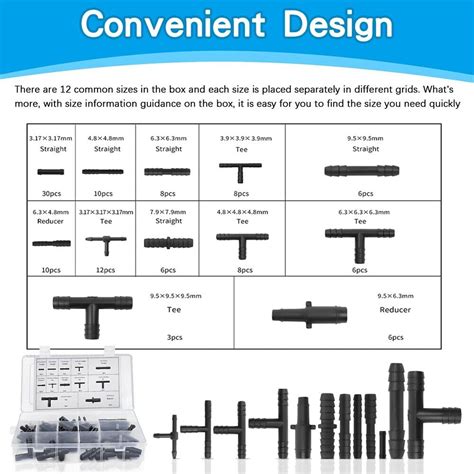 113 Tlg Schlauchverbinder Sortiment Reduzierstück T Stück Verbinder